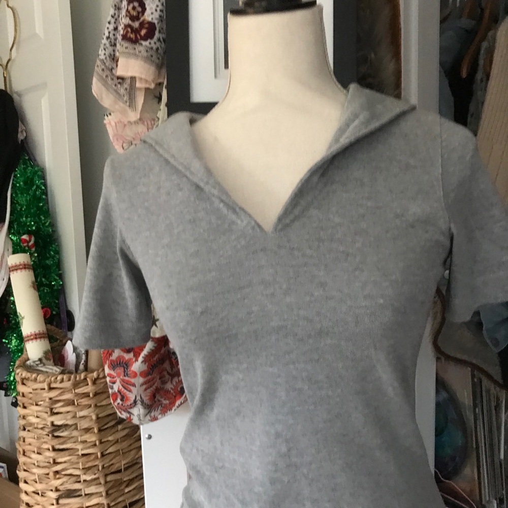 Clothes | Heather Gray Sailor Collar Top - Picture 5 of 7